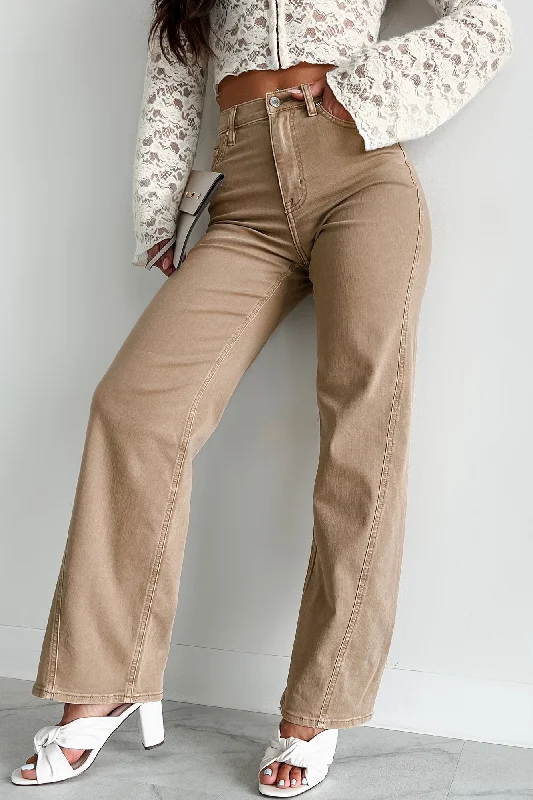 Trevor High Rise Eunina Wide Leg Jeans (Light Wheat)