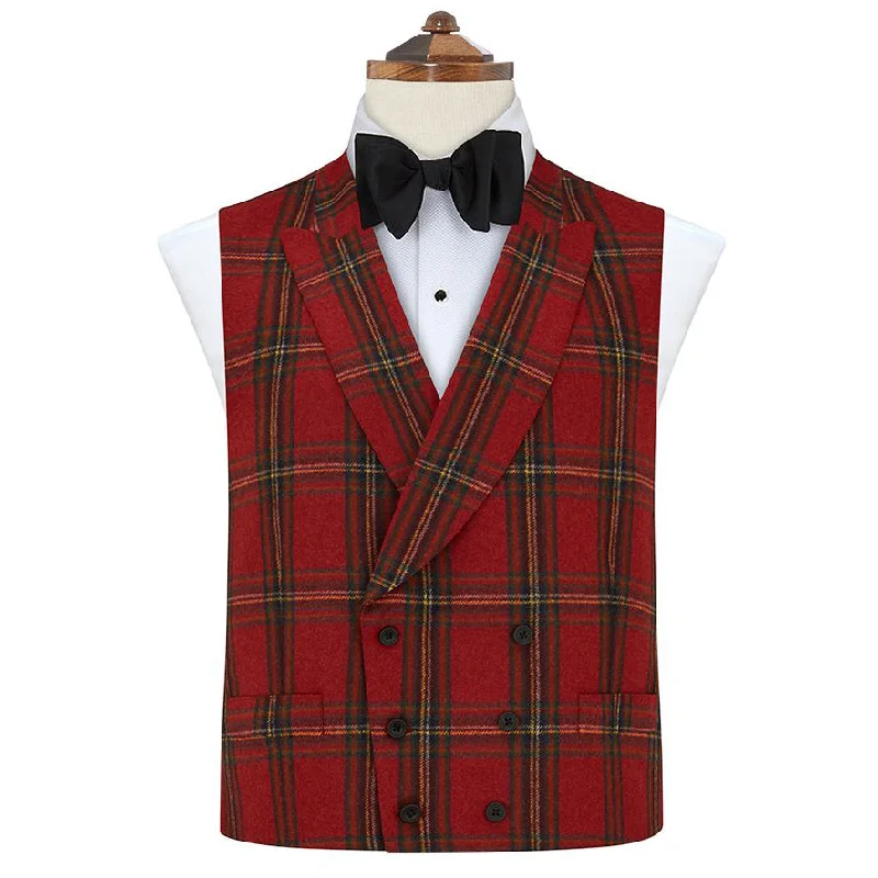 Hayward Red Tartan Wool Waistcoat