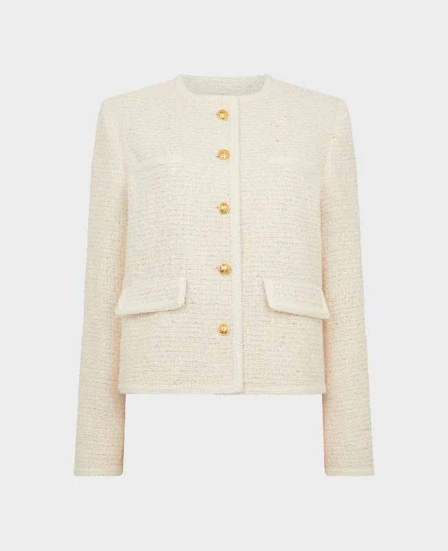 Charlotte Cotton Blend Boucle Short Jacket