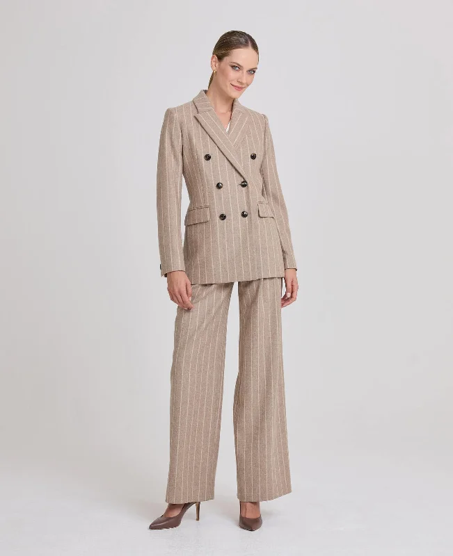 Eve Relaxed Double Breasted Pinstripe Jacket