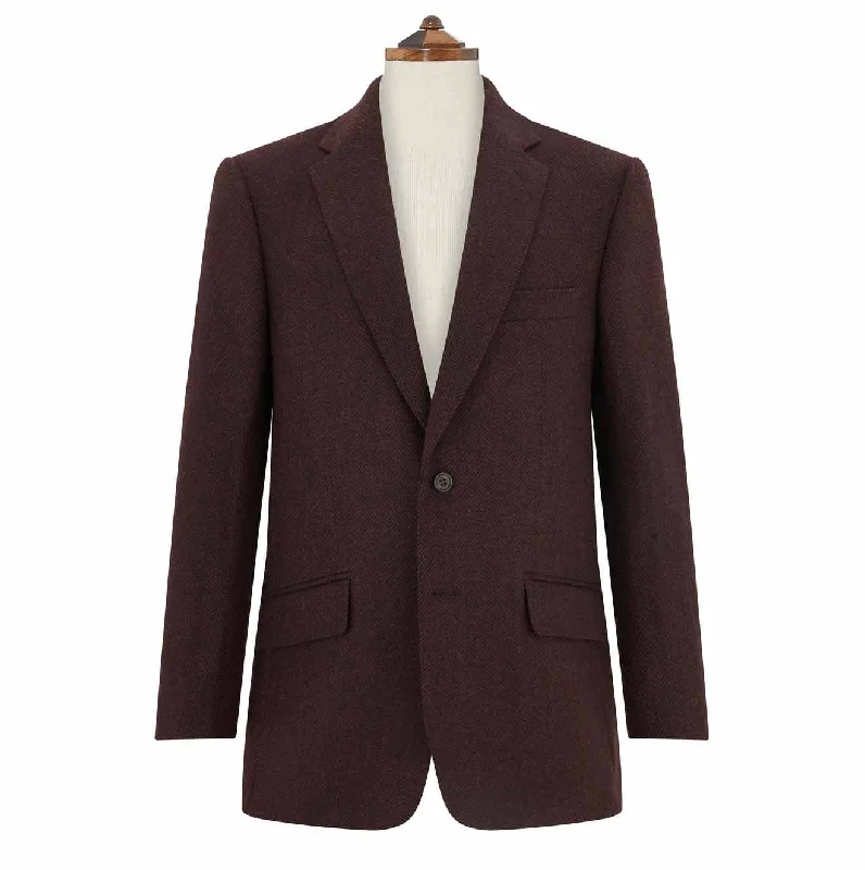 William Burgundy Herringbone Jacket