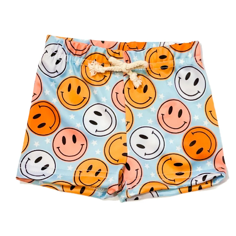 Colorful Smiley Swim Trunks