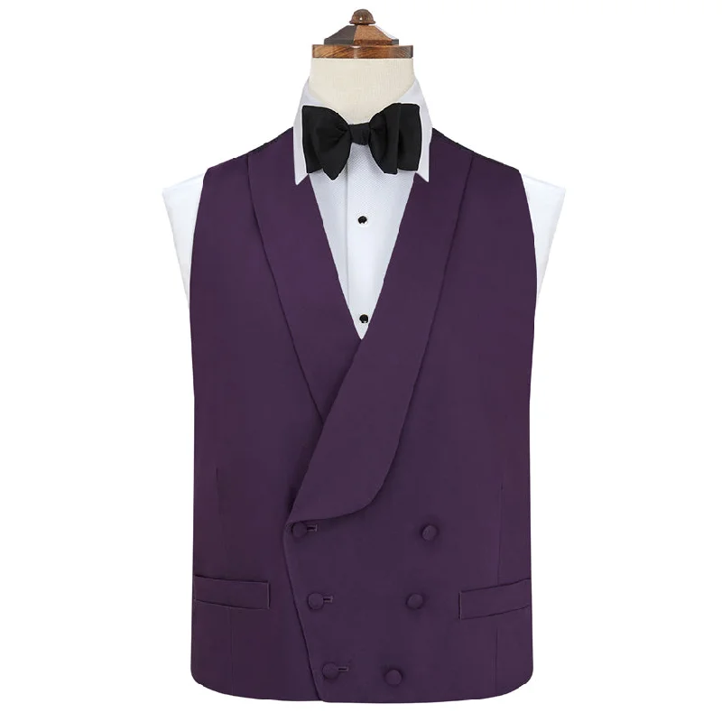 Hudson Purple Silk Cotton Grosgrain Waistcoat