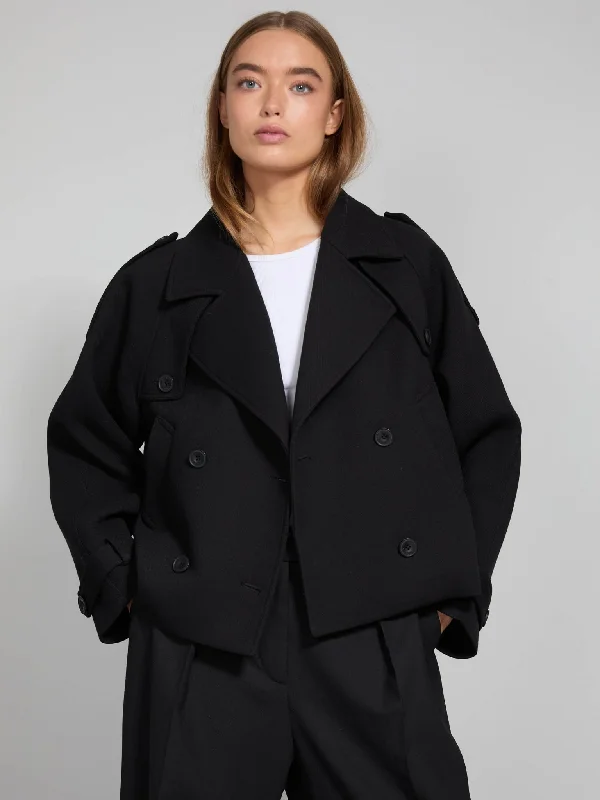 HANNI TWIL JACKET - BLACK