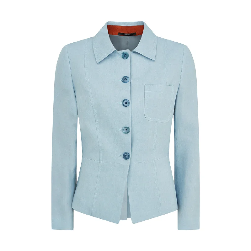 Tailored Linen Blue Jacket