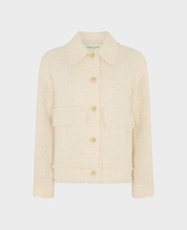 Carlisle Cotton Blend Oversized Boucle Jacket