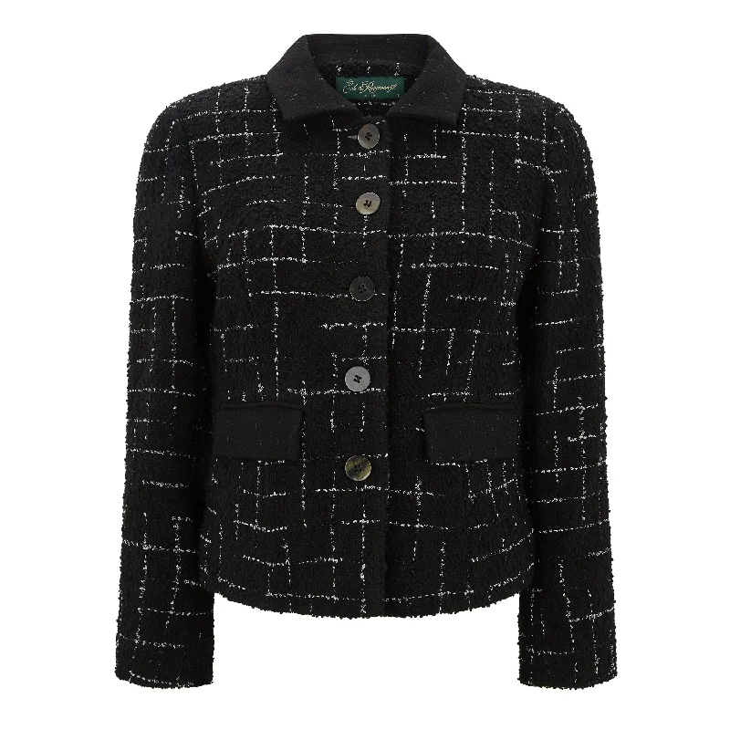 Kiara Tailored Glitter Check Wool Jacket