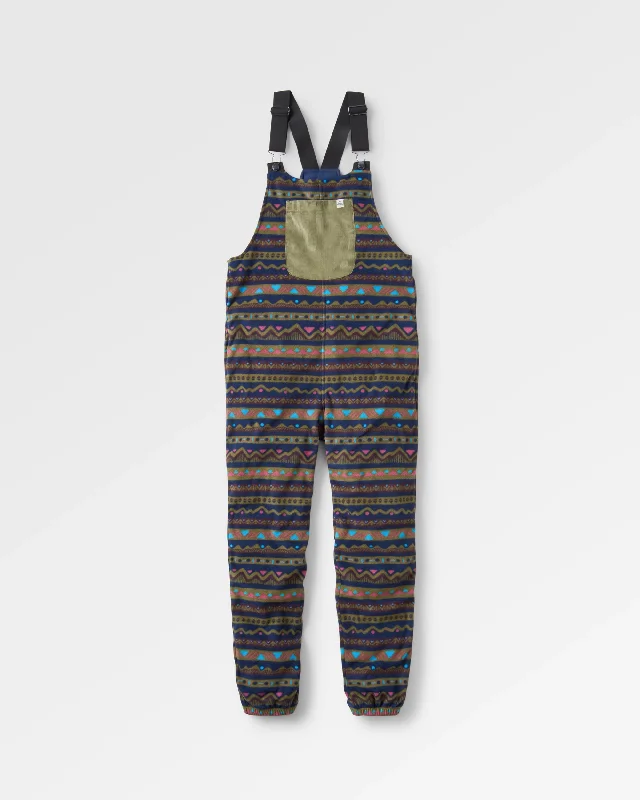 Ace Recycled Polar Fleece Dungarees - Mountain Geo Multi