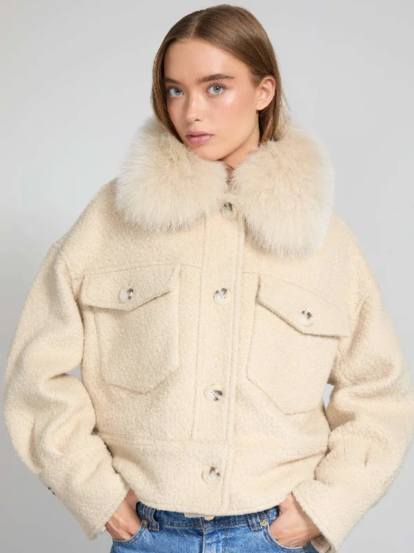 CHARLIE JACKET WOOL BOUCLE - CREME