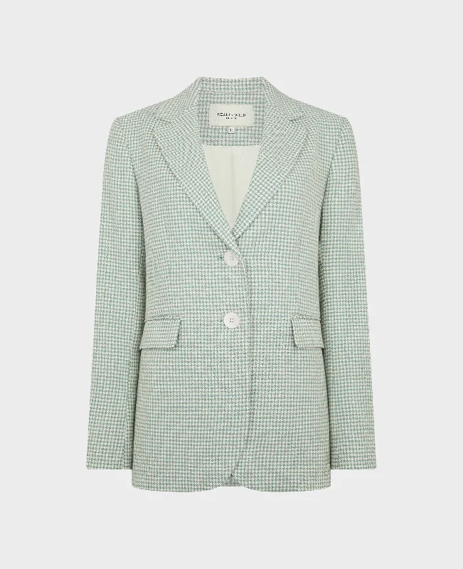 Egerton Cotton Silk Blend Houndstooth Jacket