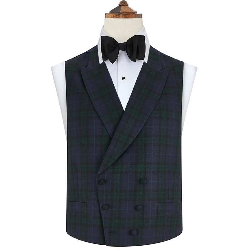 Hayward Green and Navy Tartan Waistcoat