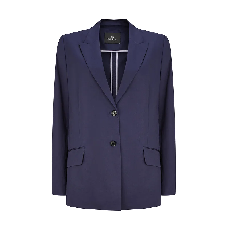 Tailored Cotton Navy Blue Jacket