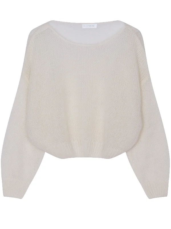 Mohair and Alpaca Sweater White