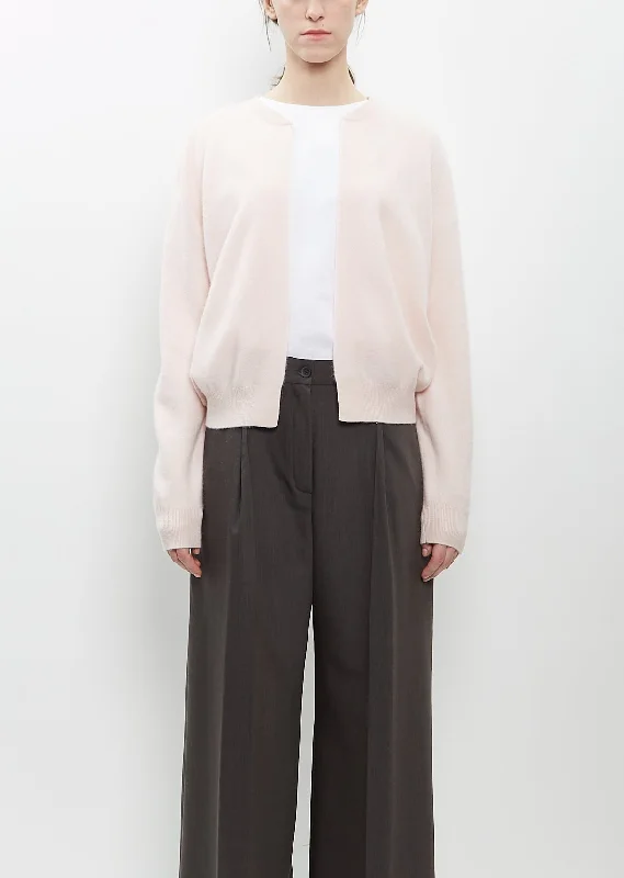 Stretch Felt Cashmere Mini Bomber — Light Pink