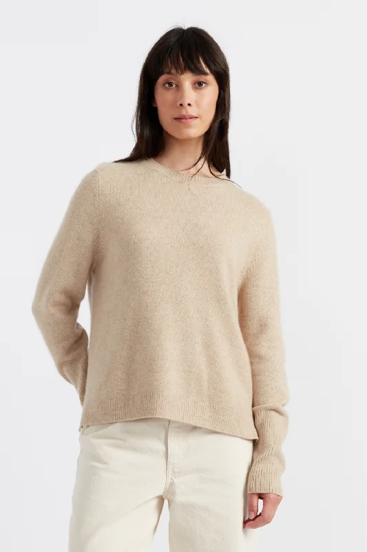 Oatmeal Cashmere Boxy Sweater