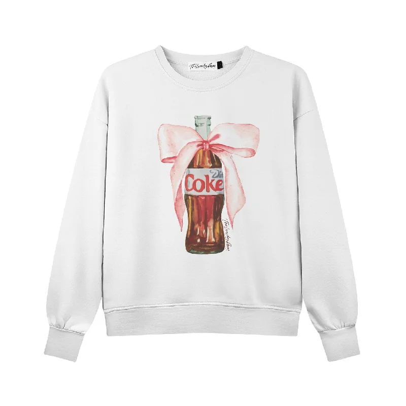 Diet Coke Bow  - Classic Crewneck Sweater - White