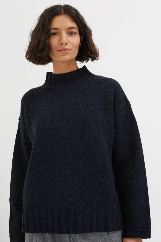 Navy Merino Guernsey Sweater