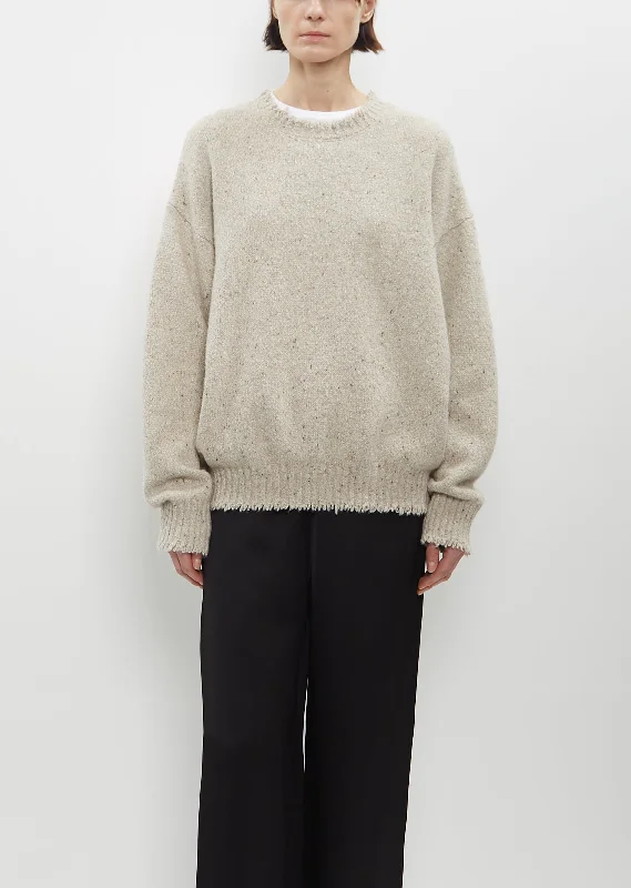 Wool Crewneck Sweater — Light Beige