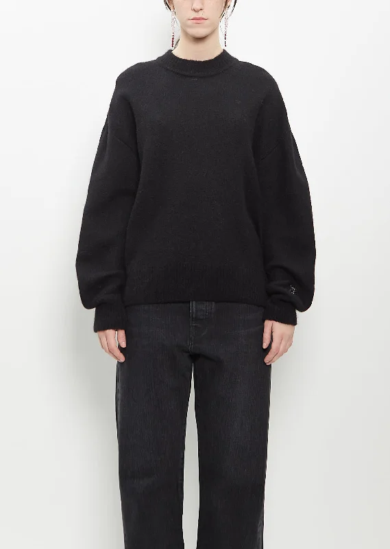 Alpaca Merino Wool Knit Jumper — Black