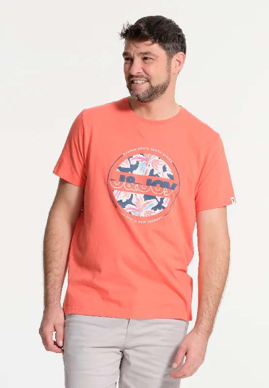 T-shirt homme corail logo sur la poitrine