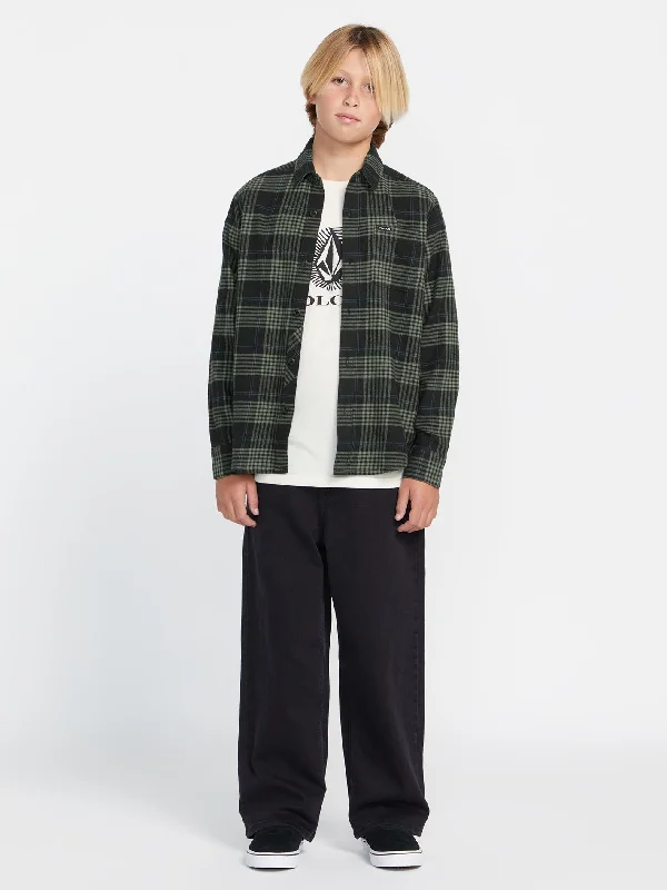 Big Boys Caden Plaid Flannel - Black