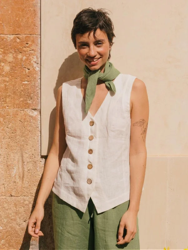 Greta Linen Vest | Multiple Colours