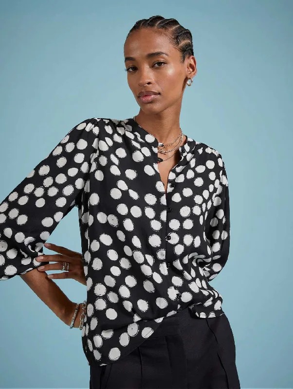 Jaqueline LENZING™ ECOVERO™ Printed Blouse | Black Painted Polka