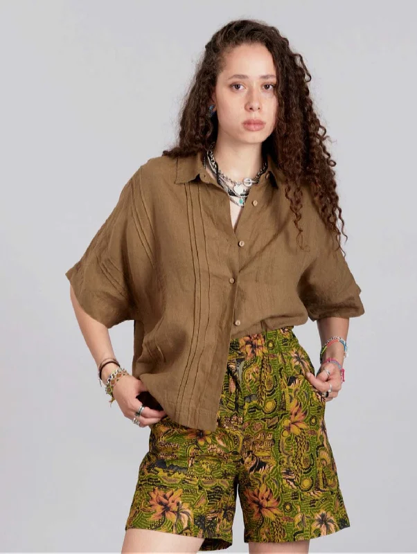 Kimono Women's Linen Shirt | Khaki