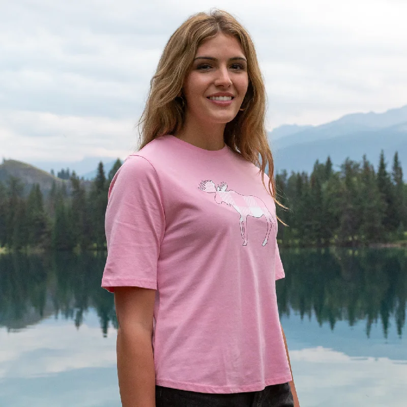 Ladies Pink Moose T-Shirt