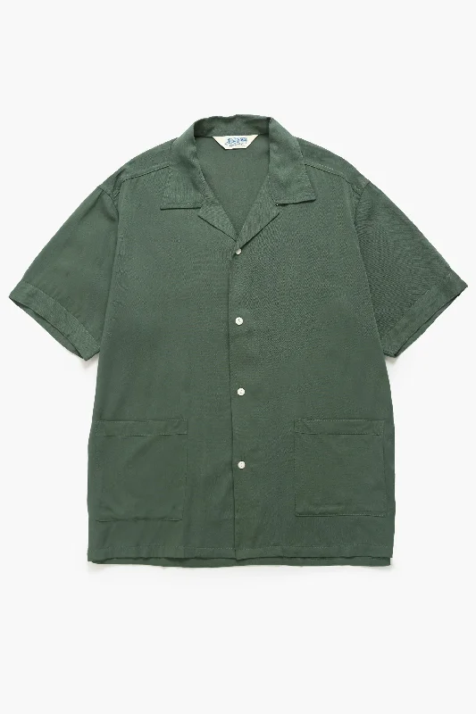 Non Stock MFG - Short Sleeve Rayon Shirt- Green