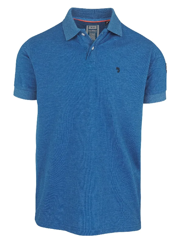 Polo Essentials homme bleu jeans coupe droite en coton