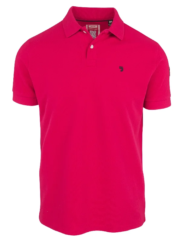 Polo Essentials homme fuchsia coupe droite en coton