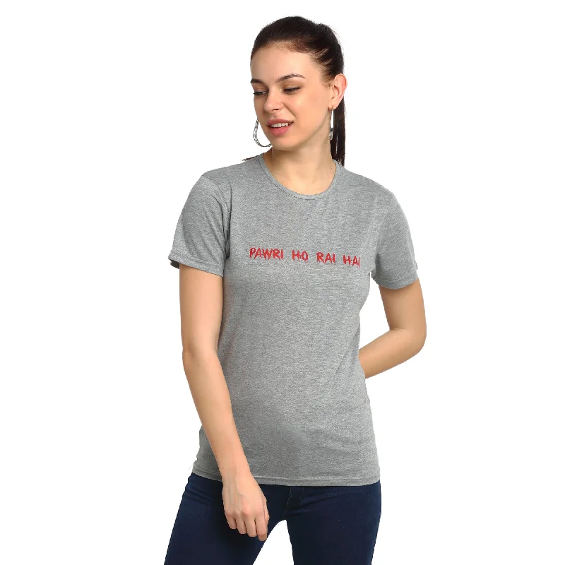 Vimal Jonney Silver Half Sleeve T-shirt For Women's