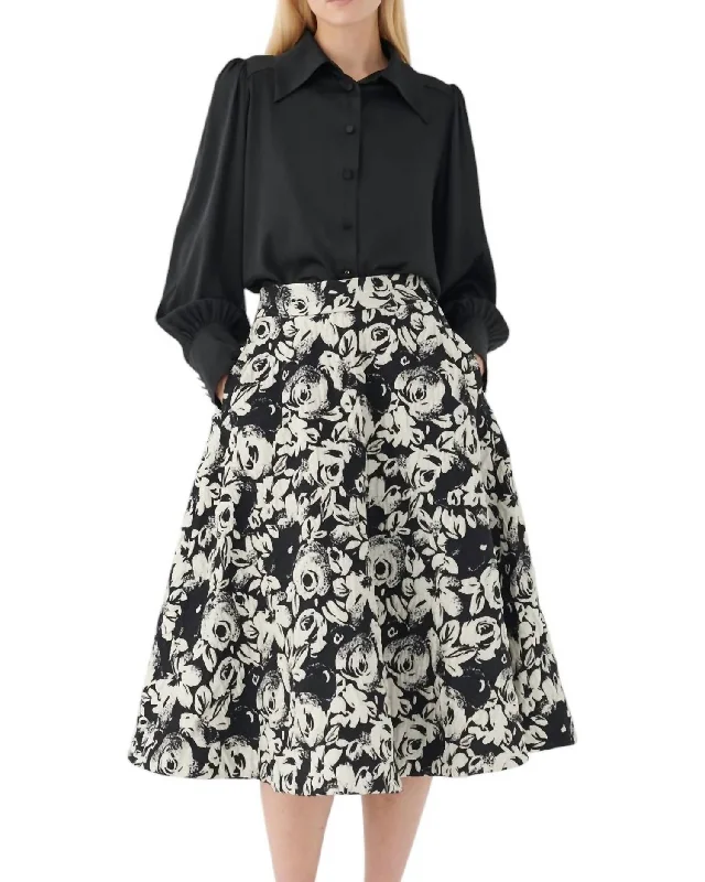 Amy Skirt In Black Blossom