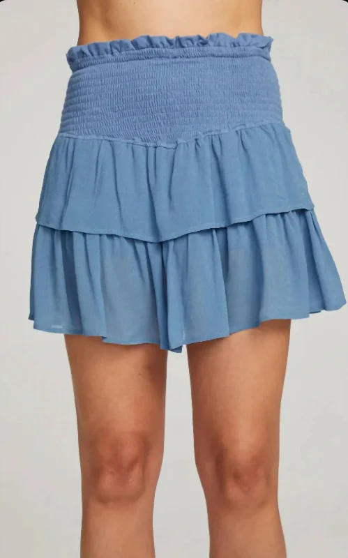 Cruz Mini Skirt In Vintage Blue