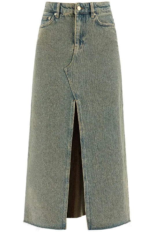 Ganni Women's Long Overdyed blue Maxi Skirt