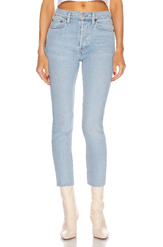 90S High Rise Ankle Crop Jeans In Light 2