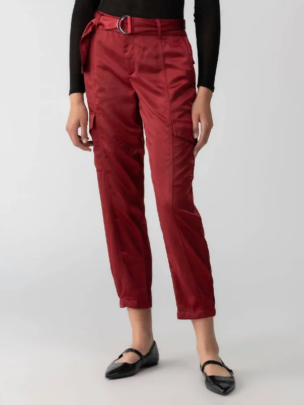 Classy Cargo Standard Rise Trouser In Garnet