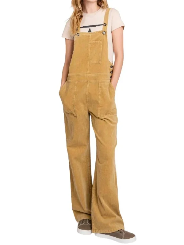 Corduroy Overall In Tan