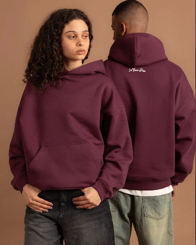 Deep Cherry Heavy Boxy Hoodie