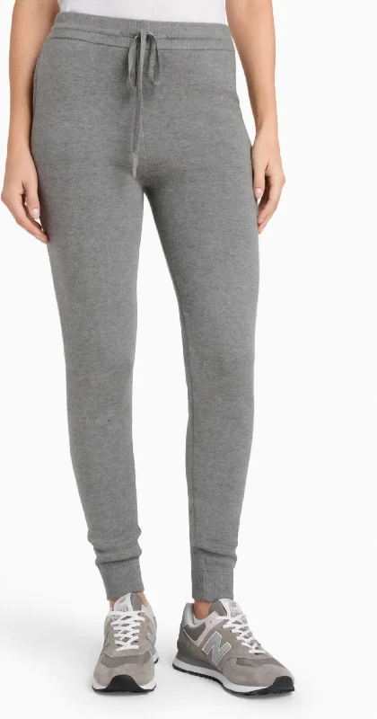 Kayla Sweater Jogger In Heather Fog