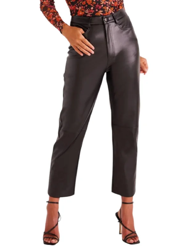 Leena Faux Leather Pants In Black