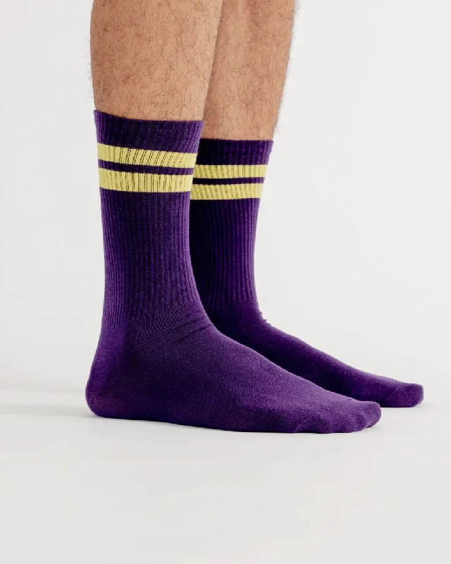 Purple 2 Stripes Neck Socks