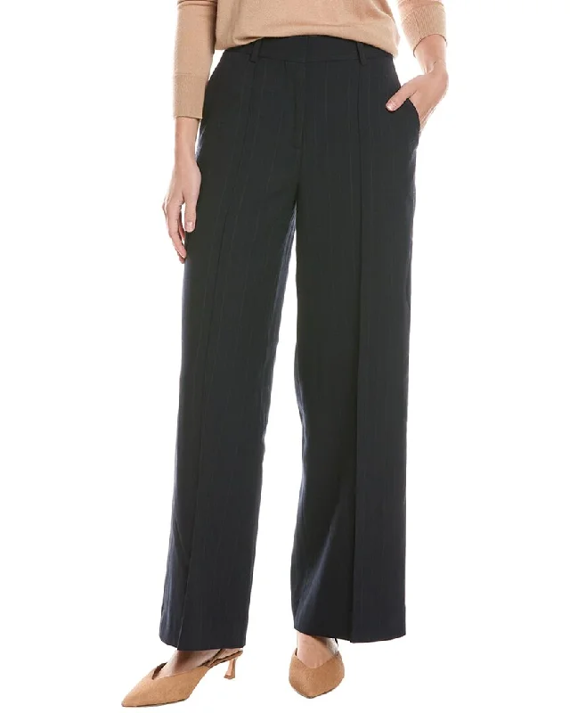 Reiss Willow Pinstripe Wide Leg Wool-Blend Pant