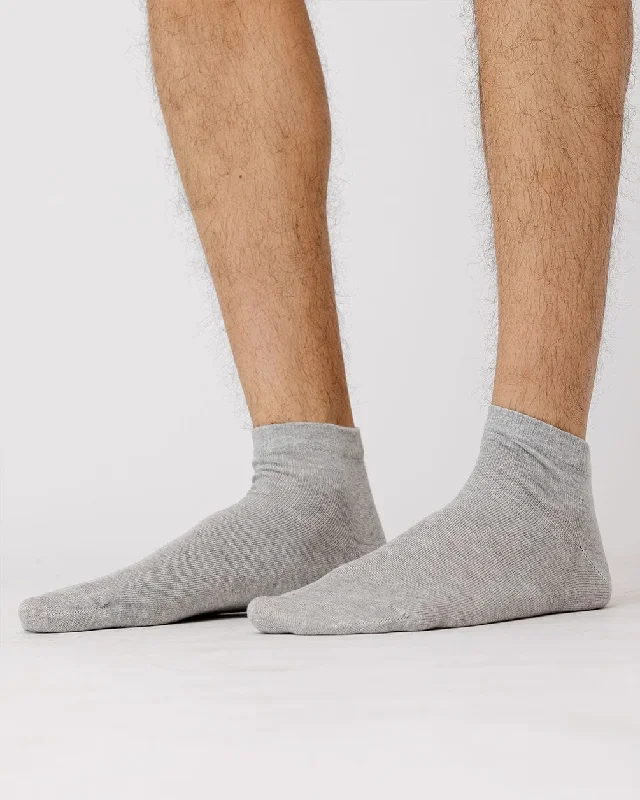 Solid Grey Short Socks