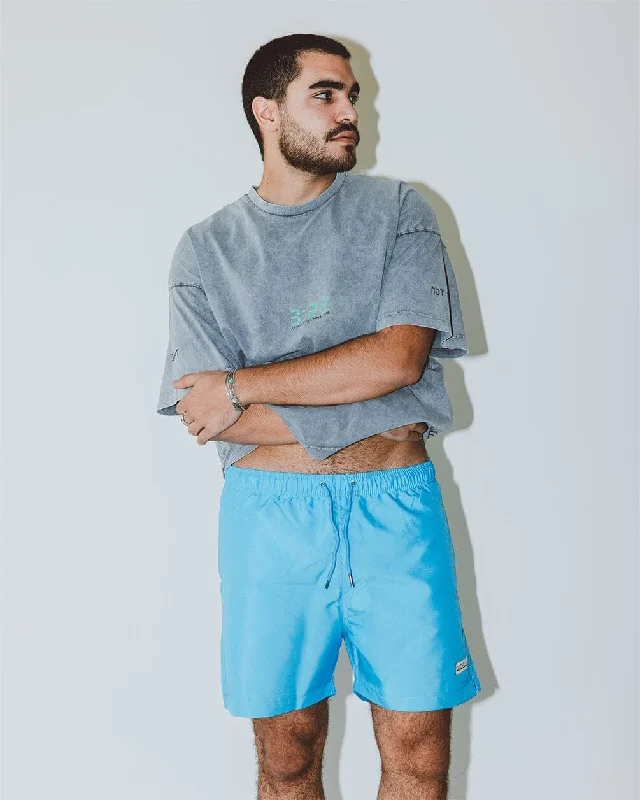 Solid Turquoise Swim Shorts