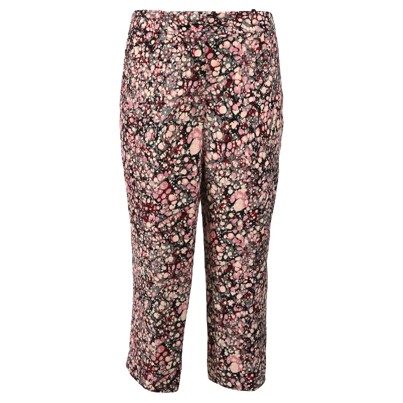 Victoria Beckham Printed Straight-Leg Crop Trousers in Multicolor Cotton